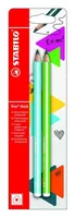 STABILO Bleistift Trio dick HB, Hellblau/Grün - Strichstärke: Medium (M) - Härtegrad: HB - Set: Ja - Bleistiftart: Bleistift - Anwender: Kinder - Ergnonomisch Schreiben: Nein