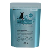 catz finefood Nassfutter No.13 Hering & Schrimps, 85 g - Tierbedürfnis: Verdauung - Magen & Darm - Lebensphase: Adult (1-7 Jahre) - Produkttyp: Alleinfutter - Packungsgrösse: 85 g - Fleischsorte: Garnelen - Hering - Tierart: Katze