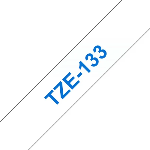 Brother Beschriftungsband TZE-133 Blau auf Transparent - Länge: 8 m - Schriftfarbe: Blau - Material: Kunststoff - Bandfarbe: Transparent - Materialeigenschaften: Laminiert - Breite: 12 mm