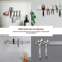 Exitoso 15788 knife block Magnetic strip knife block Stainless steel Silver