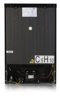 Domo Kühlschrank DO91124 Schwarz, Rechts - Energieeffizienzklasse: D - Bauart: Freistehend - Einbaunormen: Keine - Nutzinhalt Kühlen: 95 l - Nutzinhalt Gefrieren: 13 l - Breite: 55 cm