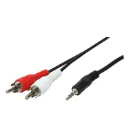 Logilink Audiokabel 1x 3,5mm -> 2x Cinch StSt 5.00m bk