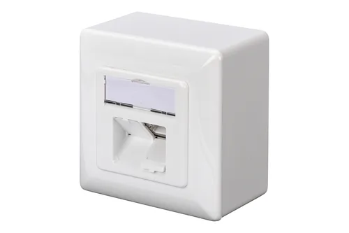DIGITUS Aufputzdose Cat6a 2xRJ45 geschirmt Signalweiß