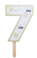 PME Zahlenkerze Harry Potter Nr. 7 - Detailfarbe: Weiss - Packungsgrösse: 1 Stück - Anlass: Geburtstag - Motiv: Harry Potter