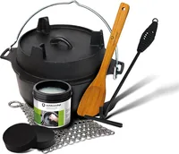 Outdoorchef Dutch Oven Set No. 04, 3.8 l - Detailfarbe: Schwarz - Material: Gusseisen