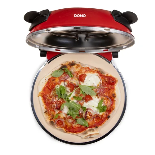 Domo Pizzaofen DO9284PZ - Anzahl Personen: 1 - Detailfarbe: Rot - Leistung: 1200 W - Produkttyp: Pizzamaker