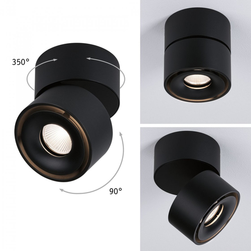 Paulmann LED Deckenleuchte Spircle Schwarz - Leuchten Kategorie: Deckenleuchte - Betriebsart: Netzbetrieb - Lampensockel: LED fest verbaut - Farbtemperatur Kelvin: 3000 K - Gesamtleistung: 8 W - Farbwiedergabeindex CRI: 80