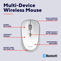 Trust Yvi+ Maus Universal Beidhändig RF Wireless + Bluetooth Optisch 1600 DPI