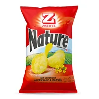Zweifel Chips Original Nature 20 x 30 g - Produkttyp: Nature Chips - Nährwertangabe pro: 100 g - Energiegehalt (in kj): 2300 KJ - Energiegehalt (in kcal): 552 Kcal - Fett: 36 g - Davon gesättigte Fettsäuren: 2 g