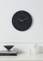 EGLO Wanduhr Takahagi Schwarz/Gold - Uhrtyp: Analog - Betriebsart: Batteriebetrieb - Funksignal: Nein - Funktionen: Zeit - Form: Rund - Detailfarbe: Gold - Schwarz