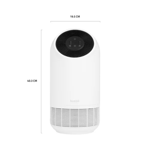 hombli Luftreiniger Smart Air Purifier 25 m² - Typ: Luftreiniger - Geräuschentwicklung in Betrieb: 30 dBA - Filtertyp: Aktivkohlefilter - HEPA-Filter - Vorfilter - Duftstoffbehälter: Nein - Display vorhanden: Nein - Hygrostat: Nein