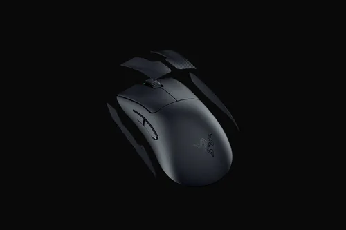 Razer Gaming-Maus DeathAdder V3 Pro Schwarz - Maus Features: Umschaltbare DPI-Auflösung - Daumentaste - Programmierbare Tasten - Scrollrad - Integrierter Speicher - Bedienungsseite: Rechtshänder - Detailfarbe: Schwarz - Gewicht: 92 g - 63 g - Verbindungsa