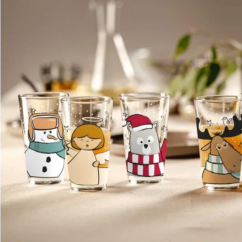 LEONARDO Trinkglas Engel 6 x 330 ml, Transparent - Materialtyp: Glas - Material: Kalk-Natron-Glas - Polyethylen (PE) - Produkttyp: Tasse - Detailfarbe: Mehrfarbig