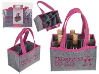 Goldbuch B71/3159 bottle carrier Grey, Pink Felt 6 bottle(s)