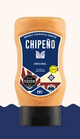 Chipeno Sauce Original 300 ml - Produkttyp: Grill-Saucen - Nährwertangabe pro: 100 ml - Energiegehalt (in kj): 2266 KJ - Energiegehalt (in kcal): 541 Kcal - Fett: 54.7 g - Davon gesättigte Fettsäuren: 5.8 g