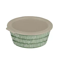Koziol Schüssel Blomster mit Deckel 1.3 l, Grün - Unterteilungsmöglichkeit: Nein - Material: Biozirkulärer Kunststoff - Detailfarbe: Grün - Set: Nein - Form: Rund