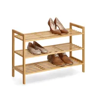 Zeller Present Schuhregal mit 3 Ablagen 70 x 26 x 50 cm, Nature - Tiefe: 26 cm - Breite: 70 cm - Höhe: 50 cm - Detailmaterial: Bambus - Grundmaterial: Holz