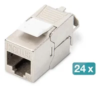 Keystone-Modul Cat.6a (silber/weiß, geschirmt, 24 Stück)
