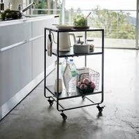 Yamazaki Küchenwagen Tower 49 x 81.5 x 38 cm, Schwarz - Tiefe: 38 cm - Breite: 49 cm - Höhe: 81.5 cm - Detailmaterial: Metall - Grundmaterial: Metall