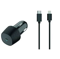 2GO KFZ-Ladegerät 3000mA USB-C inkl. Kabel USB-C Lightn. sw