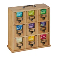 Relaxdays 10046387 tea box Bambus, Eisen, Zink
