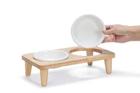 Designed by Lotte Holz Dinnerset Djeha 35 x 18 x 11.8 cm - Detailfarbe: Weiss - Tierart: Katze - Produkttyp: Futternapf