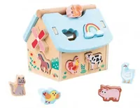 Spielba Holzspielwaren Sortierspiel Bauernhof mit Formen - Altersempfehlung ab: 12 Monaten - Material: Holz - Detailfarbe: Mehrfarbig
