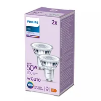 Philips Lampe LEDClassic 50W GU10 CW 36D ND 2CT/8 EC Neutralweiss (NW) - Energieeffizienzklasse EnEV 2020: F - Lampensockel: GU10 - Farbtemperatur Kelvin: 4000 K - Gesamtleistung: 4.6 W - Dimmbar: nicht dimmbar - Zusätzliche Ausstattung: EyeComfort