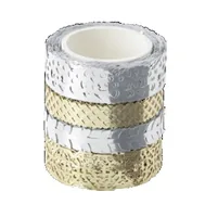 FOLIA Washi Tape Set 4 15mmx5m 29402 silber/gold 4 Stück