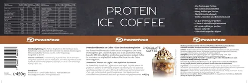 PowerFood One Protein Ice Coffee Dose 450g, Chocolate Coffee - Produktionsland: Deutschland - Anwendungszweck: Muskelaufbau - Einnahme: Nicht relevant - Gewicht pro Einheit: 450 g - Verpackungseinheit: 1 Stück - Sportart: Fitness