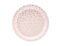 Partydeco Einwegteller Punkte 18 cm, 6 Stück, Hellrosa - Produkttyp: Einwegteller - Materialtyp: Papier - Material: Pappe - Detailfarbe: Hellrosa - Verpackungseinheit: 6 Stück