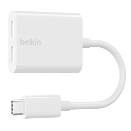 Belkin Adapter RockStar USB-C Audio + Charge Weiss - Zubehörtyp Mobiltelefone: Adapter - Detailfarbe: Weiss