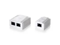 Equip Aufputzdose Cat6 2-Port 2x RJ45 UTP Prem. RAL 9010 ws Polybeutel