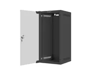 WALL-HUNG RACK CABINET 10 12U 280X310 BLACK GLASS DOOR LANBERG (FLAT PACK)