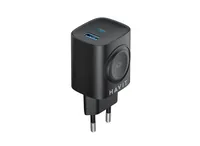 Havit UC132 EU - GaN 22 W dual-port charger with wireless charging option, black