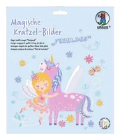 URSUS Magische Kratzel-Bilder 24560001F Feenland, 21x21cm