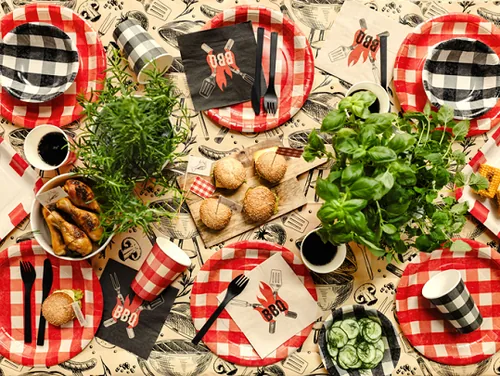Partydeco Papierservietten Grill BBQ 33 cm x 33 cm - Material: Papier - Zellulose - Grösse: 33 cm x 33 cm - Produkttyp: Papierservietten - Motiv: BBQ - Detailfarbe: Rot - Schwarz - Anzahl Lagen: 3