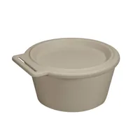 Koziol Schale Move Box mit Deckel 250 ml, Beige - Unterteilungsmöglichkeit: Nein - Material: Biozirkulärer Kunststoff - Detailfarbe: Beige - Set: Nein - Form: Rund