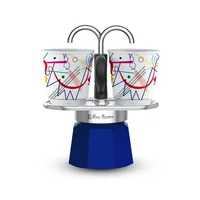 Bialetti Mini Express - Espressokocher-Set - blau + 2 Becher aus Arte Collection Kandinsky