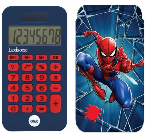 Lexibook Taschenrechner Spiderman - Stromversorgung: Solarbetrieb - Batteriebetrieb - Typ: Taschenrechner - Detailfarbe: Rot - Blau - Displaytyp: Digital - Anzahl Zeilen: 1 × - Anzahl Stellen: 8 ×