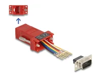 DELOCK Adapter D-Sub9 -> RJ45 StBu Montagesatz rot