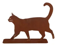 Esschert Design Dekofigur Katze gehend Rostoptik Baustahl 36.8 x 10 x 31 cm - Produkttyp: Tier - Detailfarbe: Rostbraun