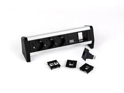 Bachmann Custom Modul inkl. Schrauben 2-fach Schwarz - Detailfarbe: Schwarz - Typ: Rahmen