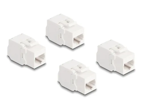 Delock Keystone-Modul LSA Leiste zu RJ45 Buchse Cat.6A UTP 4 Stück - Modultyp: Keystone - Anschluss Front: Buchse RJ-45 - Anschluss Rück: LSA - Medientyp: Netzwerk - Schirmung: Nein - Detailfarbe: Weiss