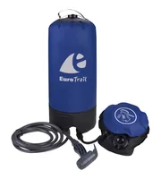 Eurotrail Outdoor Dusche Druckdusche mit Fusspumpe - Volumen: 11 l - Farbe: Blau - Solarbetrieben: Ja