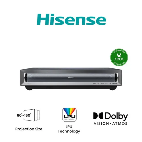 Hisense PX3 projecteur TV Projecteur à focale ultra courte 2800 ANSI lumens UHD 4K (3840x2160) Noir, Gris foncé