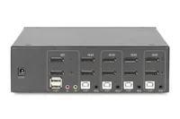 DIGITUS KVM Switch, 4-Port, Dual Display, 4K, DisplayPort
