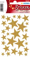 Herma Stickers Weihnachtssticker Sterne 1 Blatt à 27 Sticker, Gold - Verpackungseinheit: 1 Stück - Material: Folie - Detailfarbe: Gold - Produkttyp: Weihnachtssticker