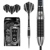 Winmau Dartpfeile Steeldart Blackout 3 Stück - Gewicht: 24 g - Verpackungseinheit: 3 Stück - Material: Wolfram - Detailfarbe: Schwarz - Dart Art: Steel Dart