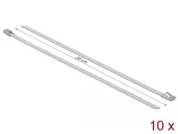 DELOCK Edelstahlkabelbinder L 200 x B 4,6 mm weiß 10 Stück